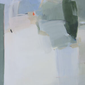 Abstract painting with cool tones and bold strokes