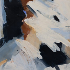 Original abstract painting with layered blue and golden color
