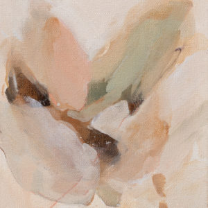 Original soft neutral abstract painting with delicate layered marks
