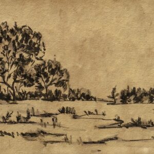 Arohika fine art print in warm neutral tones featuring serene, nature-inspired design.