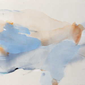 Original abstract painting with violet morning glory forms