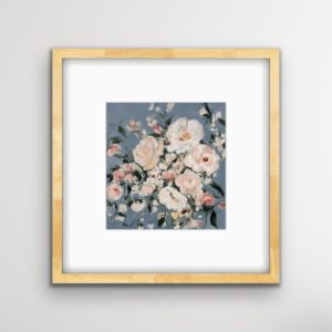 flower bunch blue background print staged