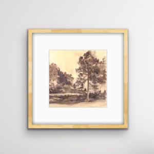 Sepia Landscape Painting